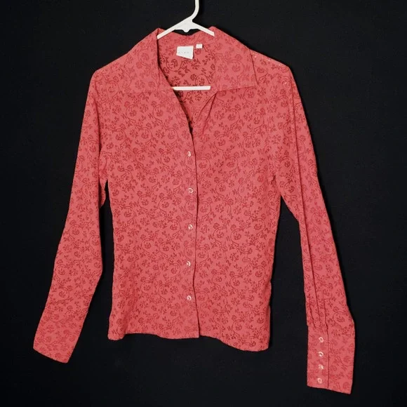 Rockies Red Floral Button-down Shirt size S - Picture 3 of 9